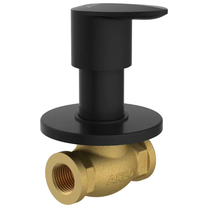 KA-MB-3123 Concealed Stop Cock 15mm Body With Upper Part Set (Matt Black)