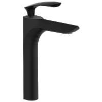 KA-MB-3128 Single Lever Tall Basin Mixer With Braided Hoses (Table Mounted Model) (Matt Black)