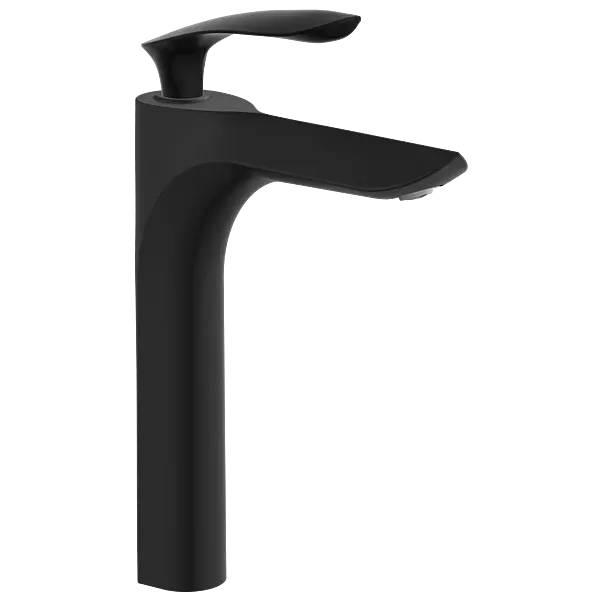 KA-MB-3128 Single Lever Tall Basin Mixer With Braided Hoses (Table Mounted Model) (Matt Black)