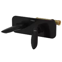KA-MB-3129 Concealed Body For Single Lever Basin Mixer Wall Mounted With Exposed Part Kit, Consisting Of Operative Lever, Basin Spout & Wall Flange (Matt Black)