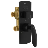 KA-MB-3153 2 Inlet 3 Outlet High Flow Diverter Body With Upper Part Set (Matt Black)