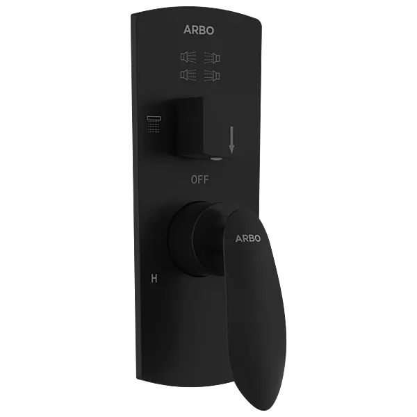 KA-MB-3163 Exposed Part Kit For 2 Inlet 3 Outlet Single Lever High Flow Diverter (Matt Black)
