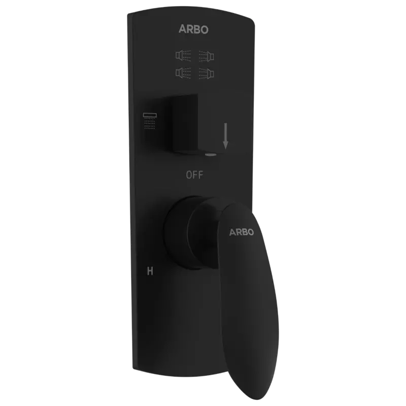 KA-MB-3163 Exposed Part Kit For 2 Inlet 3 Outlet Single Lever High Flow Diverter (Matt Black)