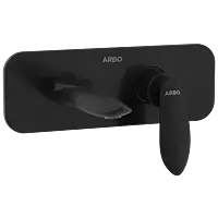 KA-MB-3167 Exposed Part Kit For Single Lever Basin Mixer Wall Mounted With Consisting Of Operative Lever, Basin Spout & Wall Flange (Matt Black)