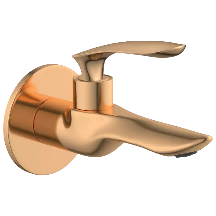 KA-RG-3103 Long Nose Bib Tap With Wall Flange (Rose Gold)