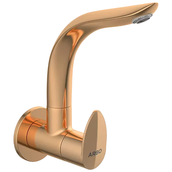 KA-RG-3108 Sink Cock With Swinging Spout With Wall Flange (Wall Mounted Model) (Rose Gold)