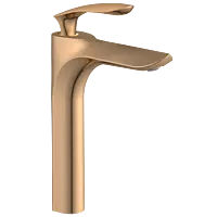 KA-RG-3128 Single Lever Tall Basin Mixer With Braided Hoses (Table Mounted Model) (Rose Gold)