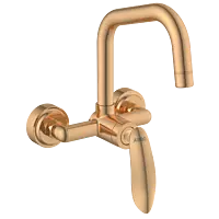 KA-RG-3143 Single Lever Sink Mixer With Swinging Spout With Connecting Legs With Wall Flange (Wall Mounted Model) (Rose Gold)
