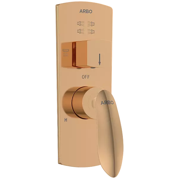 KA-RG-3163 Exposed Part Kit For 2 Inlet 3 Outlet Single Lever High Flow Diverter (Rose Gold)