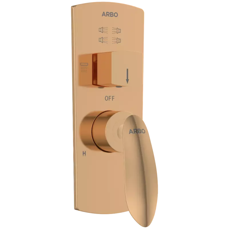 KA-RG-3163 Exposed Part Kit For 2 Inlet 3 Outlet Single Lever High Flow Diverter (Rose Gold)
