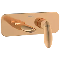 KA-RG-3167 Exposed Part Kit For Single Lever Basin Mixer Wall Mounted With Consisting Of Operative Lever, Basin Spout & Wall Flange (Rose Gold)