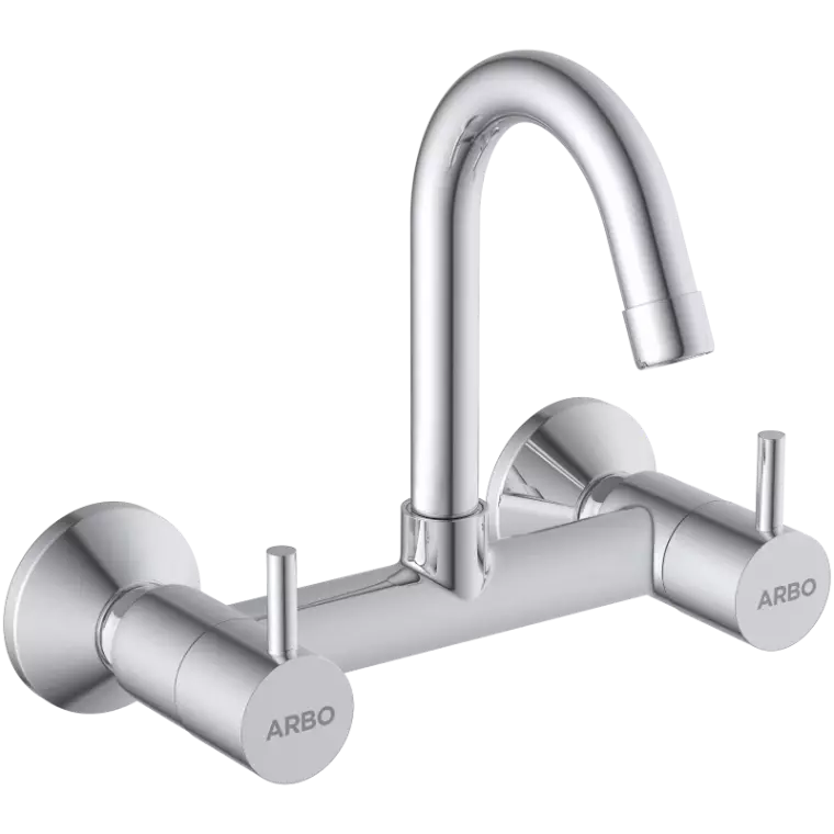 LX-1313 Sink Mixer With Swinging Spout With Connecting Legs With Wall Flange (Wall Mounted Model)