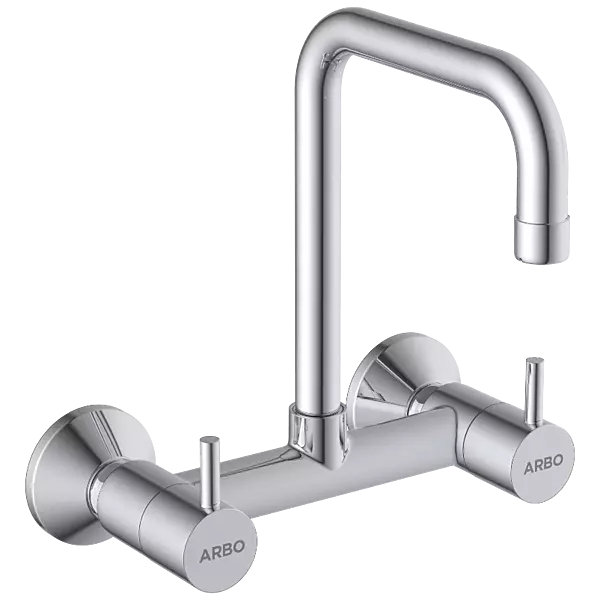 LX-1314 Sink Mixer With Swinging Spout With Connecting Legs With Wall Flange (Wall Mounted Model)