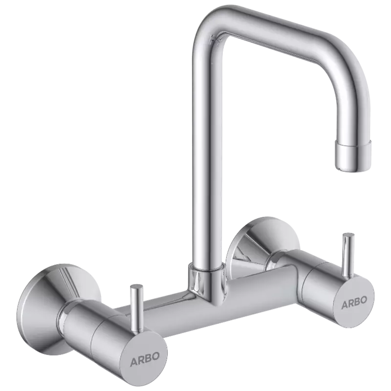 LX-1314 Sink Mixer With Swinging Spout With Connecting Legs With Wall Flange (Wall Mounted Model)