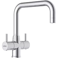 LX-1316 Center Hole Basin Mixer With Swinging Spout With Braided Hoses (Table Mounted Model)