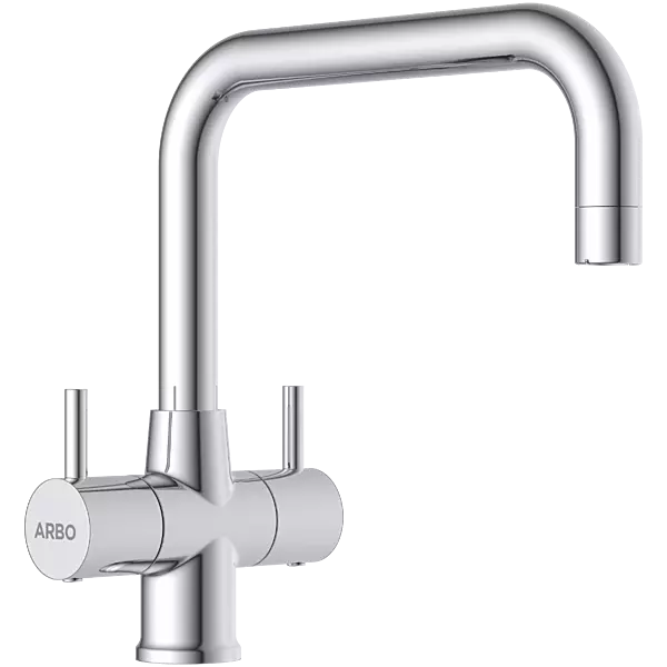 LX-1316 Center Hole Basin Mixer With Swinging Spout With Braided Hoses (Table Mounted Model)