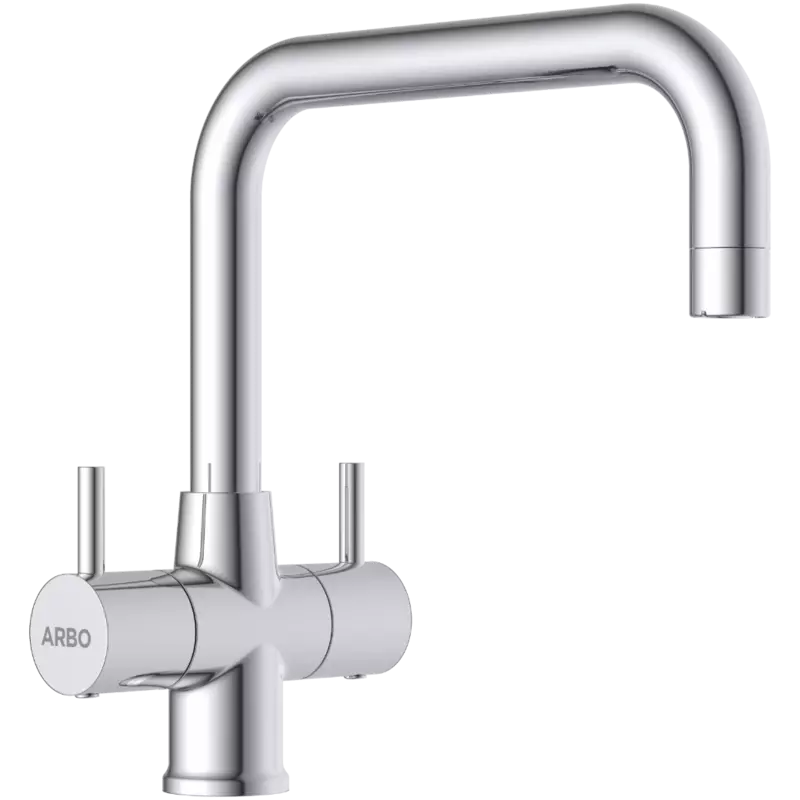 LX-1316 Center Hole Basin Mixer With Swinging Spout With Braided Hoses (Table Mounted Model)