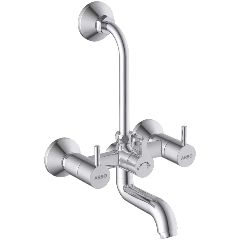 LX-1320 Wall Mixer 2 In 1 With Connecting Legs With Wall Flange