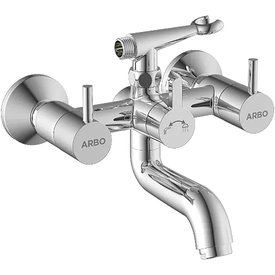LX-1321 Wall Mixer 2 In 1 With Crutch, Connecting Legs With Wall Flange