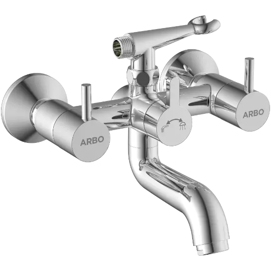 LX-1321 Wall Mixer 2 In 1 With Crutch, Connecting Legs With Wall Flange