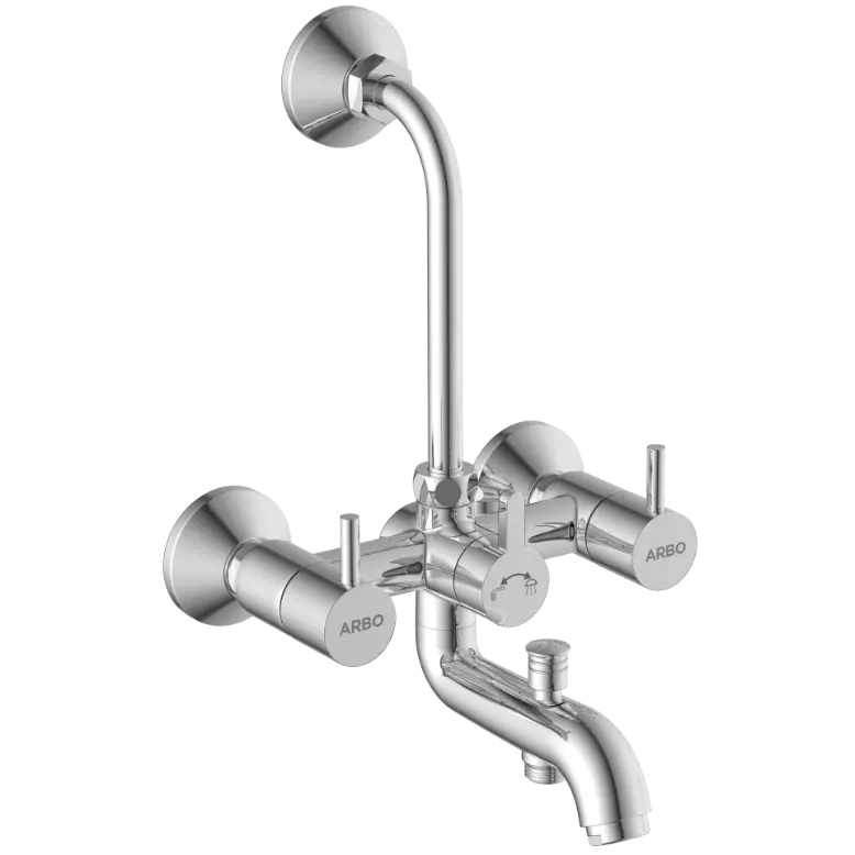 LX-1322 Wall Mixer 3 In 1 With Connecting Legs With Wall Flange