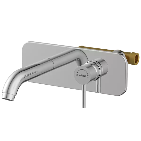 LX-1329 Concealed Body For Single Lever Basin Mixer Wall Mounted With Exposed Part Kit, Consisting Of Operative Lever, Basin Spout & Wall Flange