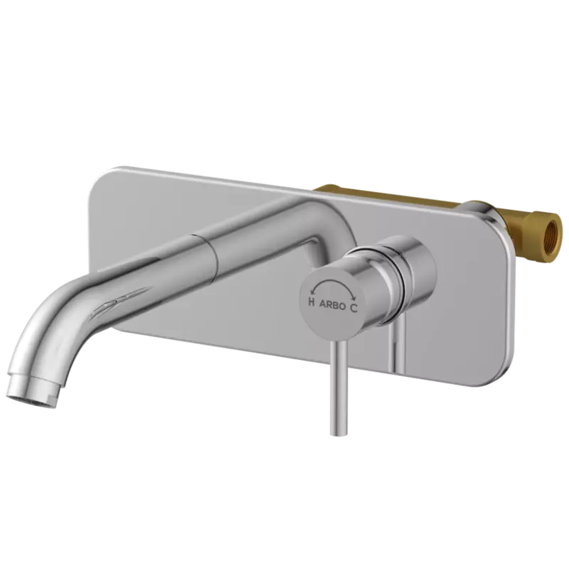 LX-1329 Concealed Body For Single Lever Basin Mixer Wall Mounted With Exposed Part Kit, Consisting Of Operative Lever, Basin Spout & Wall Flange