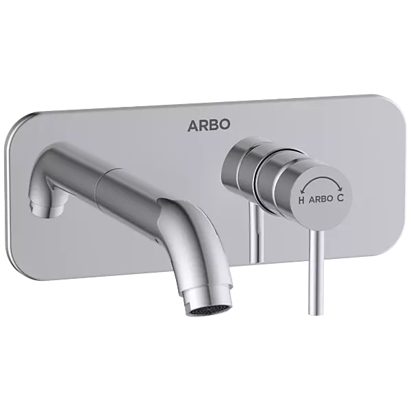 LX-1367 Exposed Part Kit For Single Lever Basin Mixer Wall Mounted With Consisting Of Operative Lever, Basin Spout & Wall Flange