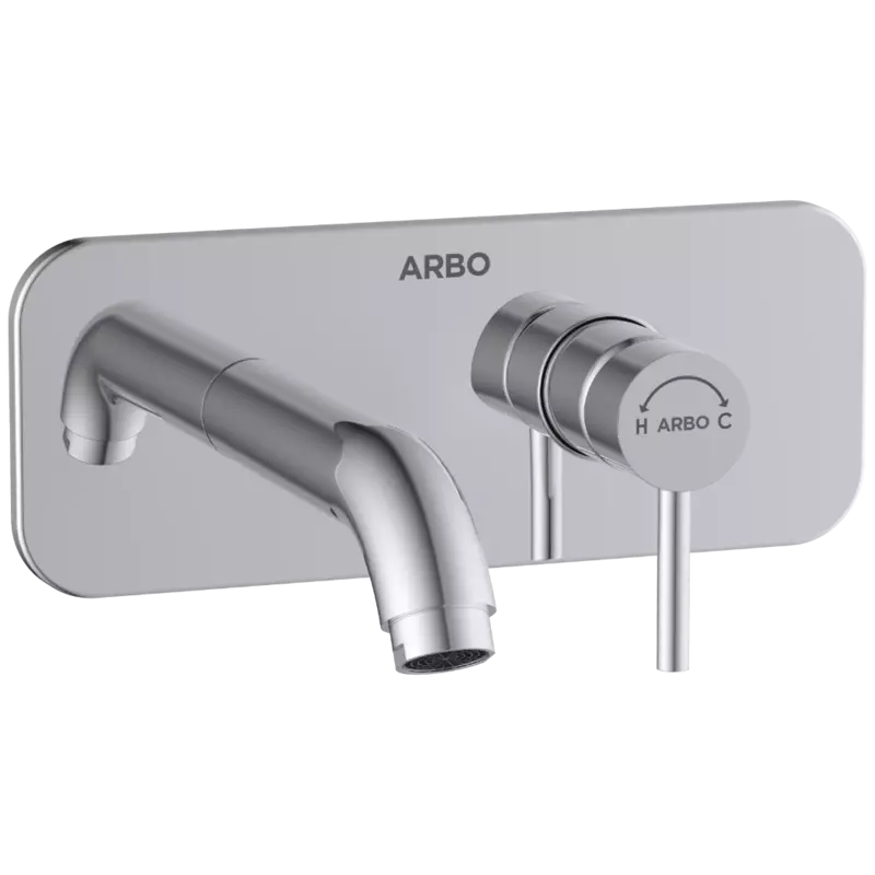 LX-1367 Exposed Part Kit For Single Lever Basin Mixer Wall Mounted With Consisting Of Operative Lever, Basin Spout & Wall Flange