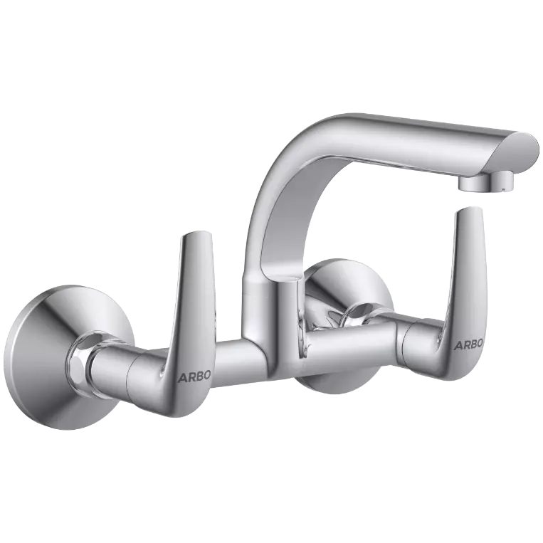 CM-2513 Sink Mixer With Swinging Spout With Connecting Legs With Wall Flange (Wall Mounted Model)