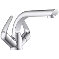 CM-2515 Center Hole Basin Mixer With Swinging Spout With Braided Hoses (Table Mounted Model)