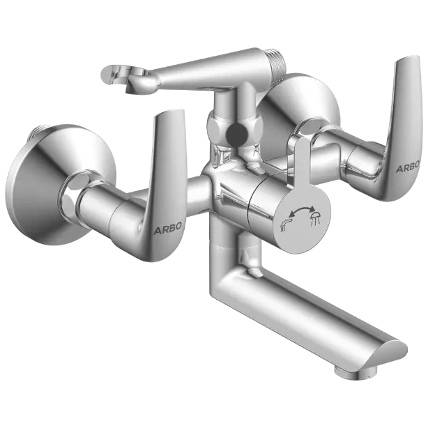CM-2521 Wall Mixer 2 In 1 With Crutch, Connecting Legs With Wall Flange