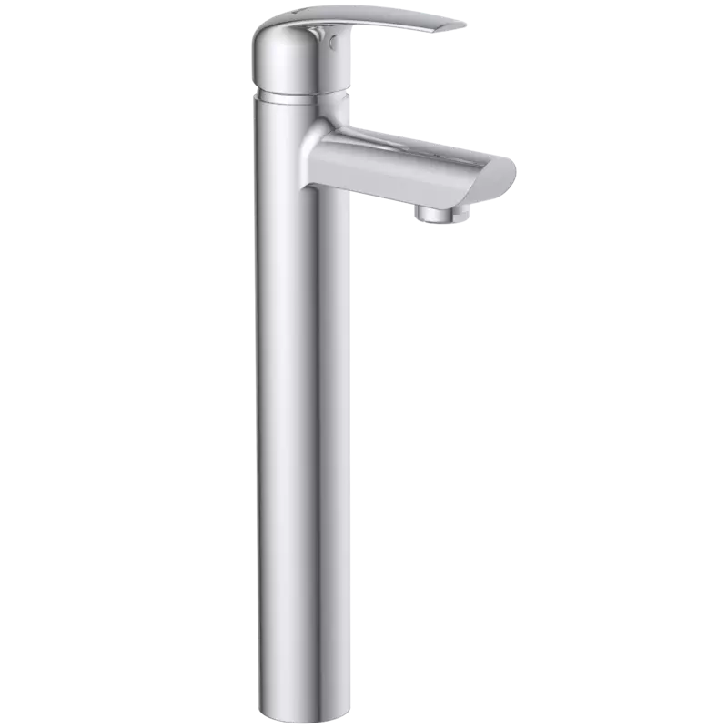 CM-2528 Single Lever Tall Basin Mixer With Braided Hoses (Table Mounted Model)