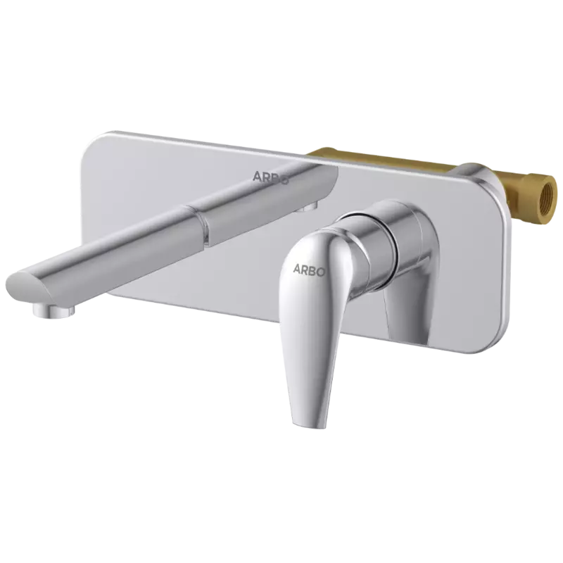 CM-2529 Concealed Body For Single Lever Basin Mixer Wall Mounted With Exposed Part Kit, Consisting Of Operative Lever, Basin Spout & Wall Flange