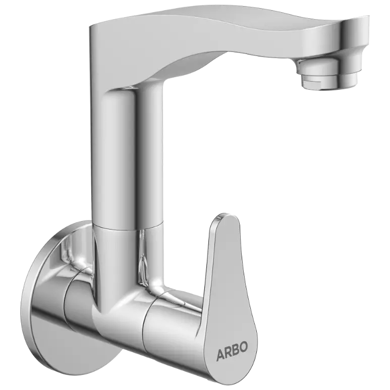 PR-2109 Sink Cock With Swinging Spout With Wall Flange (Wall Mounted Model)