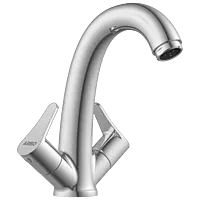 PR-2115 Center Hole Basin Mixer With Braided Hoses (Table Mounted Model)