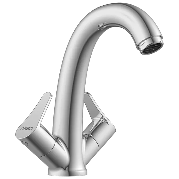 PR-2115 Center Hole Basin Mixer With Braided Hoses (Table Mounted Model)