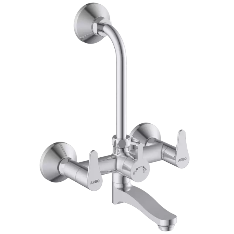 PR-2120 Wall Mixer 2 In 1 With Connecting Legs With Wall Flange
