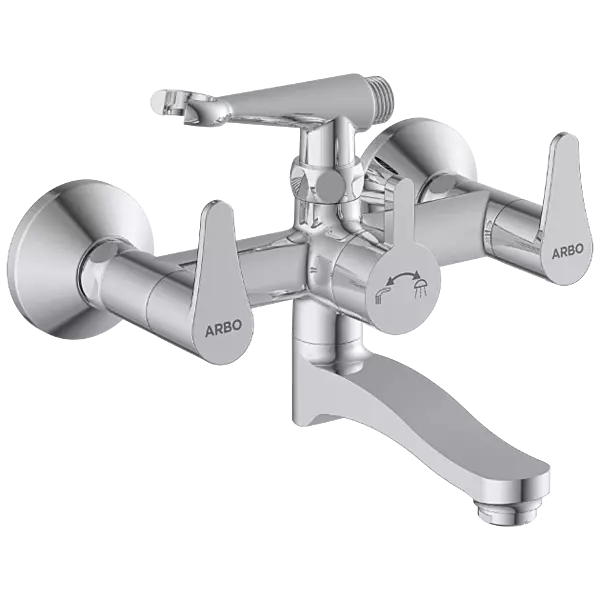 PR-2121 Wall Mixer 2 In 1 With Crutch, Connecting Legs With Wall Flange