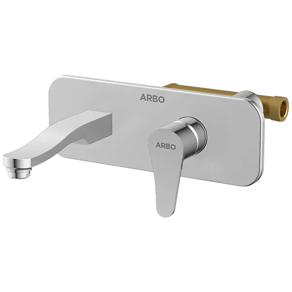 PR-2129 Concealed Body For Single Lever Basin Mixer Wall Mounted With Exposed Part Kit, Consisting Of Operative Lever, Basin Spout & Wall Flange
