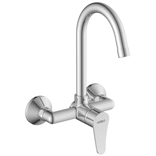 PR-2143 Single Lever Sink Mixer With Swinging Spout With Connecting Legs With Wall Flange (Wall Mounted Model)