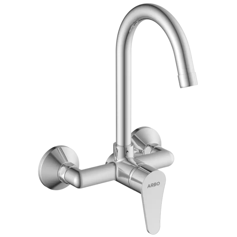 PR-2143 Single Lever Sink Mixer With Swinging Spout With Connecting Legs With Wall Flange (Wall Mounted Model)