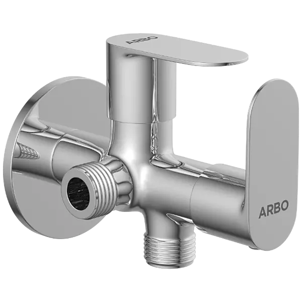 SL-2607 2 Way Angle Cock With Wall Flange