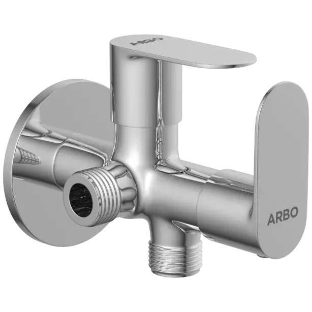 SL-2607 2 Way Angle Cock With Wall Flange