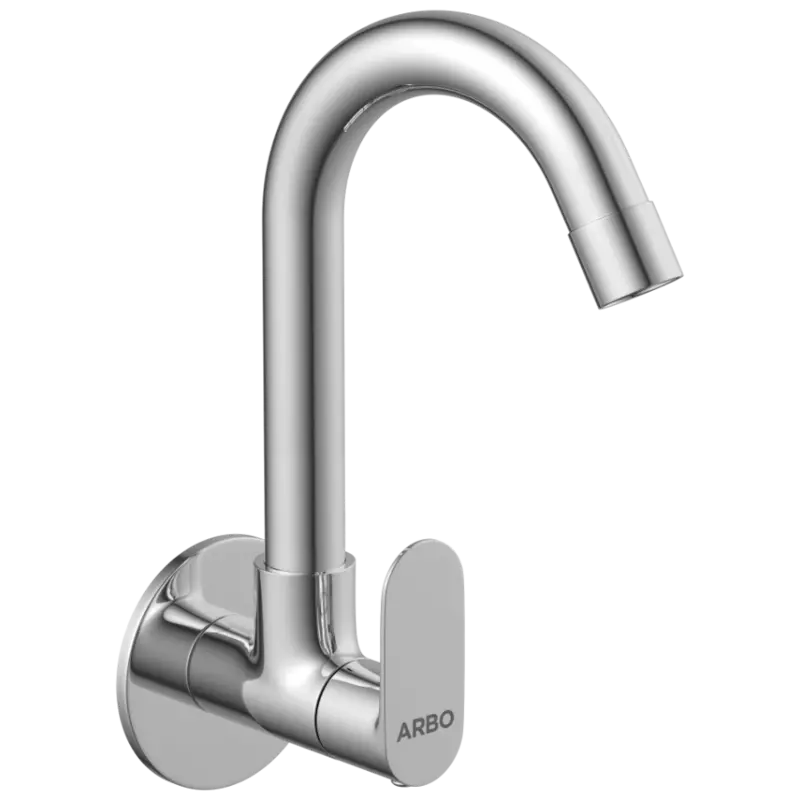 SL-2608 Sink Cock With Swinging Spout With Wall Flange (Wall Mounted Model)
