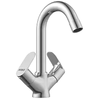 SL-2615 Center Hole Basin Mixer With Swinging Spout With Braided Hoses (Table Mounted Model)