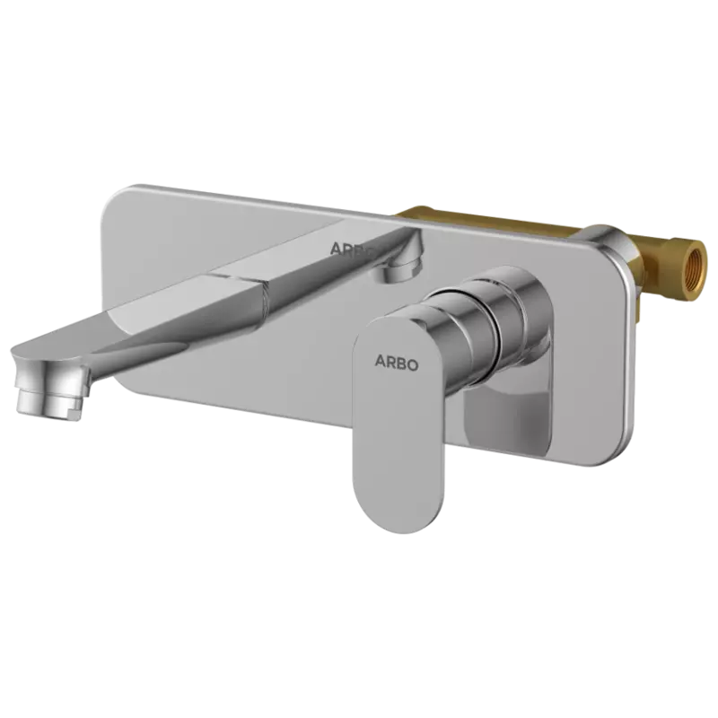 SL-2629 Concealed Body For Single Lever Basin Mixer Wall Mounted With Exposed Part Kit, Consisting Of Operative Lever, Basin Spout & Wall Flange