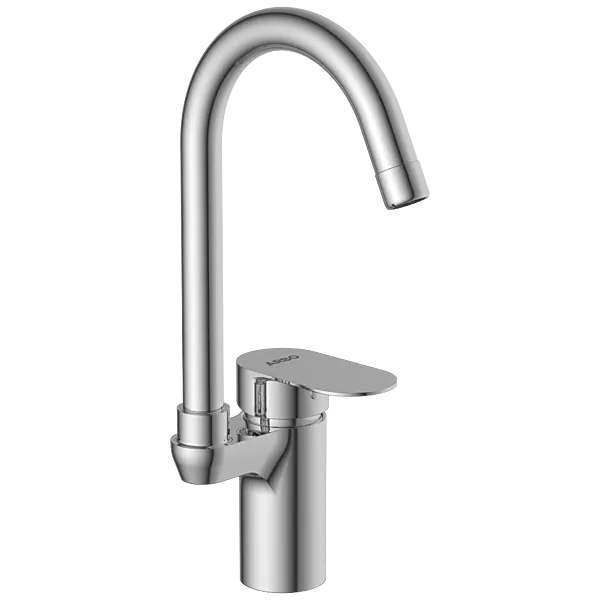 SL-2642 Single Lever Basin Mixer With Swinging Spout With Braided Hoses (Table Mounted Model)