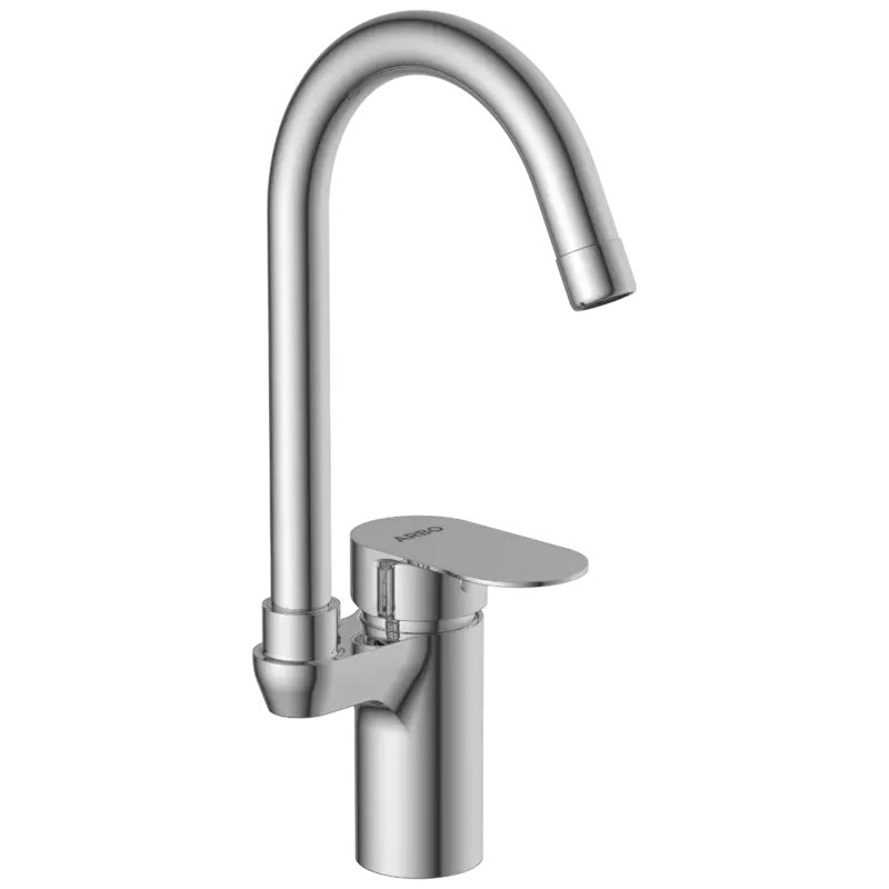 SL-2642 Single Lever Basin Mixer With Swinging Spout With Braided Hoses (Table Mounted Model)