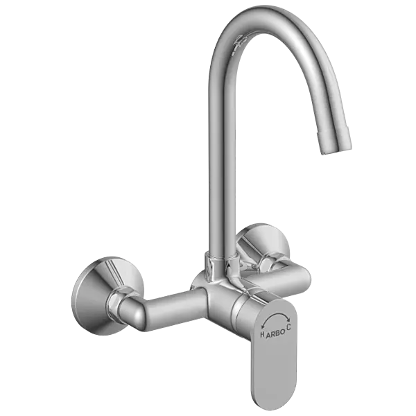 SL-2643 Single Lever Sink Mixer With Swinging Spout With Connecting Legs With Wall Flange (Wall Mounted Model)